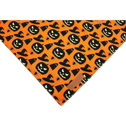 Hund Bib Für Halloween Festives Party Kostüm Weichwaschbarer Stoff Haustier Bandana Urlaub Feier Accessoire Kürbisse Spiders Web Print Bandana von REITINGE