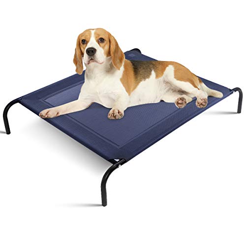 RELAX4LIFE Erhöhtes Hundebett aus Eisen, Hundeliege für Garten und Indoor, Haustier Liegeplatz, Hundesofa Schlafplatz, Haustierbett für Hunde und Katze, belastbar bis 40 kg (110 x 80 x 18 cm) von RELAX4LIFE