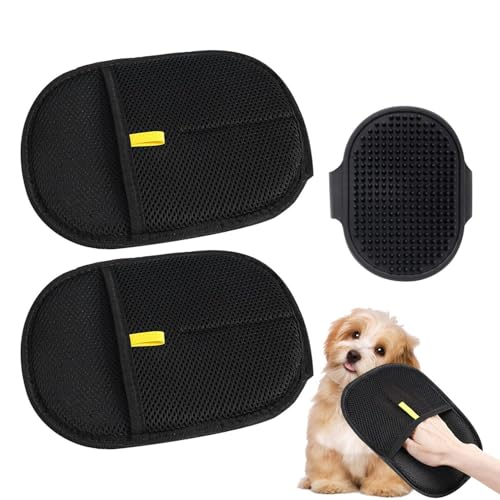 RELKLYU 2 Stücke Haarentfernungshandschuhe Und 1 Stück Silikonbürste, Tierpflegematerial, Haarreinigungswerkzeuge, Haustierzubehör. RELKLYU 2 Stücke Haarentfernungshandschuhe Und 1 Stück Silikonbürste, Tierpflegematerial, Haarreinigungswerkzeuge, Haustierzubehör. von RELKLYU