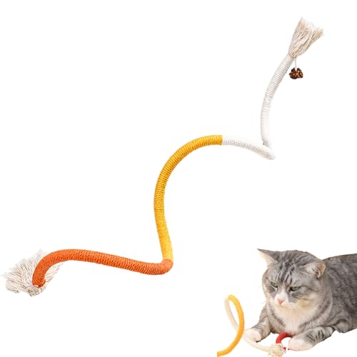 RELONGGI Katzenspielzeug Baumwollseil mit Catnip & Silvervine - Interaktives Dental-Spielzeug zur Zahnreinigung für Katzen, 1er Pack von RELONGGI