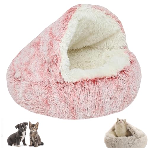 RENQIDD Lapcatz Nest Bed, Lapcatz Bed, halb geschlossenes Haustierbett, bedeckt warmes Katzenbett, Katzenbett für den Innenbereich, Katzenkeller und beruhigendes Hundebett, abnehmbar, waschbar, ohne von RENQIDD