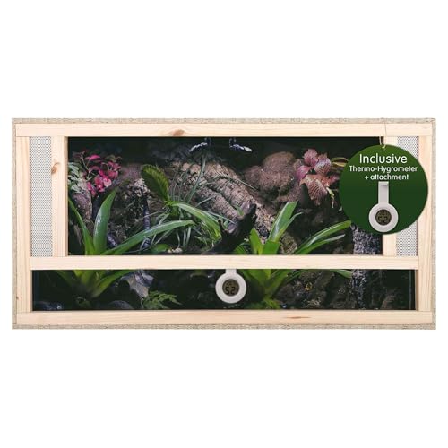 REPITERRA Holzterrarium für Reptilien & Amphibien, Terrarium mit Frontbelüftung 100x60x60cm von REPITERRA