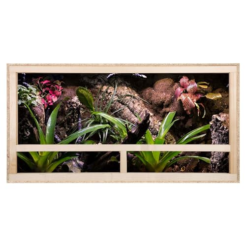 REPITERRA Terrarium für Reptilien & Amphibien, Holzterrarium mit Seitenbelüftung 100x50x40 cm von REPITERRA