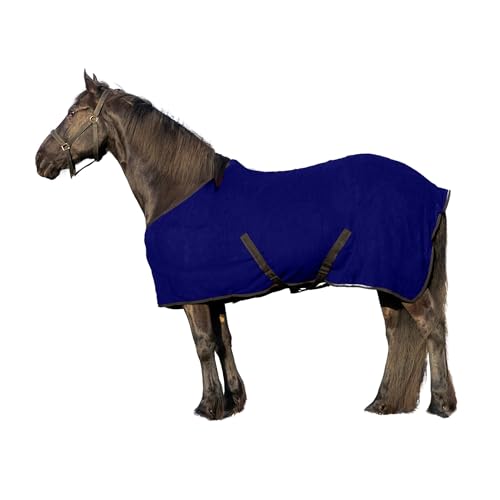 RESISTANCE Langanhaltender und warmer, weicher Fleece-Farbkühler für Pferde, 178 cm, Marineblau von RESISTANCE