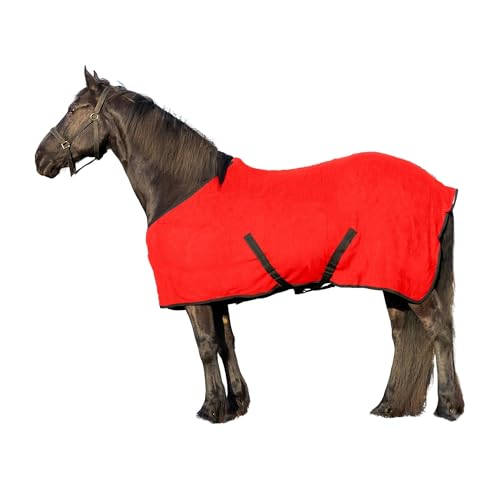 RESISTANCE Langanhaltender und warmer, weicher Fleece-Farbkühler für Pferde (188 cm, rot) von RESISTANCE
