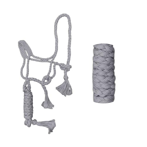 RESISTANCE Mule Tape Halfter – Pferdegröße mit 3 m Leine – mehrere Farben (Schwarz, Lila, Rot, Weiß, Königsblau) (Grau) von RESISTANCE