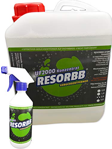 RESORBB® UF2000 Geruchsentferner 2,5l. 5-Fach-Konzentrat + Leere Sprühflasche von RESORBB