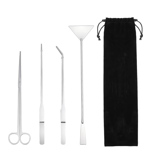 Aquarium-Aquascape-Werkzeug-Set, 4-in-1, rostfreie Wasserpflanze, Aquascaping-Werkzeug, Edelstahl, lange Pinzette, Schere, Spatel, Werkzeug-Set für Aquariumpflanzen, sauberes Aquarium (mit Aquarium-Aquascape-Werkzeug-Set, 4-in-1, rostfreie Wasserpflanze, Aquascaping-Werkzeug, Edelstahl, lange Pinzette, Schere, Spatel, Werkzeug-Set für Aquariumpflanzen, sauberes Aquarium (mit von RESTALLADNWEST