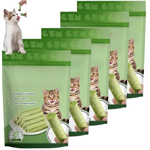 Katzengras-Kaustäbchen, Katzengras-Kaustäbchen für Hauskatzen, Zahnreiniger für Katzen, Katzengras-Kaustäbchen zur Appetitanregung und Entfernung von Haarballen Katzengras-Kaustäbchen, Katzengras-Kaustäbchen für Hauskatzen, Zahnreiniger für Katzen, Katzengras-Kaustäbchen zur Appetitanregung und Entfernung von Haarballen von RETGJNC