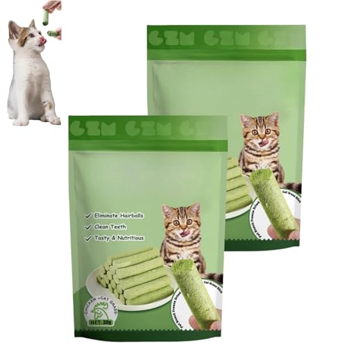 Katzengras-Kaustäbchen, Katzengras-Kaustäbchen für Hauskatzen, Zahnreiniger für Katzen, Katzengras-Kaustäbchen zur Appetitanregung und Entfernung von Haarballen Katzengras-Kaustäbchen, Katzengras-Kaustäbchen für Hauskatzen, Zahnreiniger für Katzen, Katzengras-Kaustäbchen zur Appetitanregung und Entfernung von Haarballen von RETGJNC