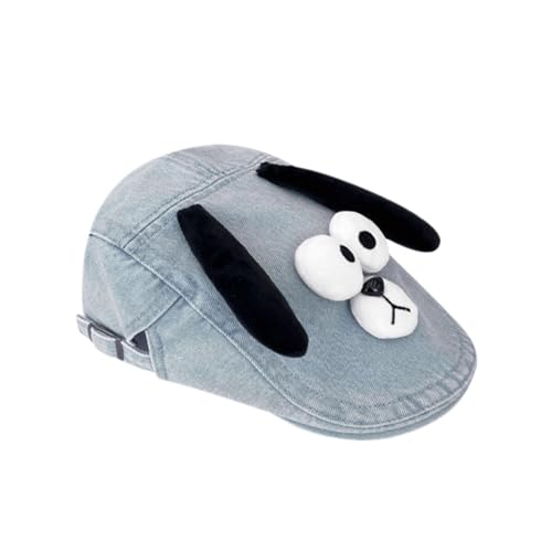 Hübscher Baseballhut mit Hundeohren für Mädchen, lange Krempe, atmungsaktiv, für Jugendliche, sonnenfest, verstellbarer Sonnenhut von RETUOLWAG