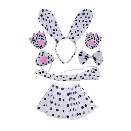 RETUOLWAG 4/5/6 Hundekostüme für Kinder, Cosplays, Hundeohren, Stirnbänder, Schwanz, Schleifen, Tutus, Schwanz, Handschuh, Tier-Kostüm-Zubehör RETUOLWAG 4/5/6 Hundekostüme für Kinder, Cosplays, Hundeohren, Stirnbänder, Schwanz, Schleifen, Tutus, Schwanz, Handschuh, Tier-Kostüm-Zubehör von RETUOLWAG