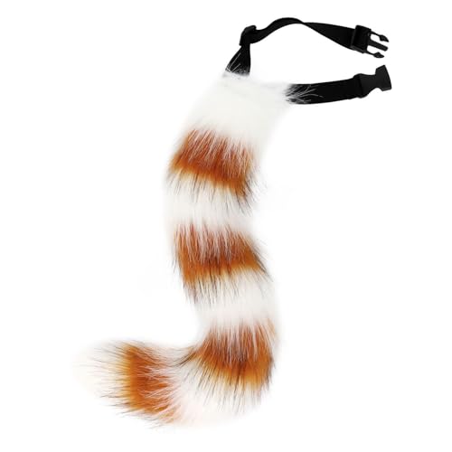 RETUOLWAG Plüsch Wolf Katzen Füchse Therians Schwanz Pelztier Schwänze Cosplay Halloween Weihnachten Party Kostüm Hundespielzeug Leopard von RETUOLWAG