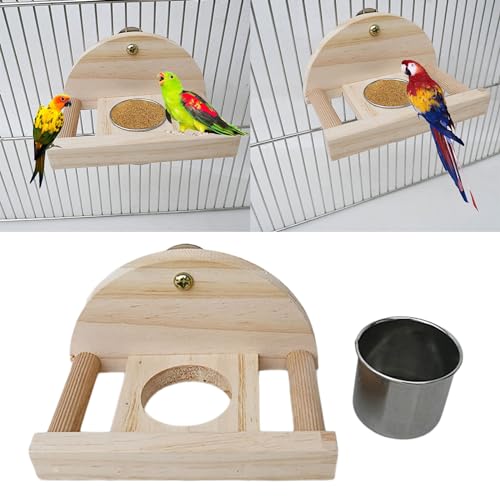RETUOLWAG Vogelspielzeug Stehende Holzbrücke für Vogel stehende Dekorationen Schalenhalter Vogel Stehstange Set Käfig Halterung Spielzeug RETUOLWAG Vogelspielzeug Stehende Holzbrücke für Vogel stehende Dekorationen Schalenhalter Vogel Stehstange Set Käfig Halterung Spielzeug von RETUOLWAG