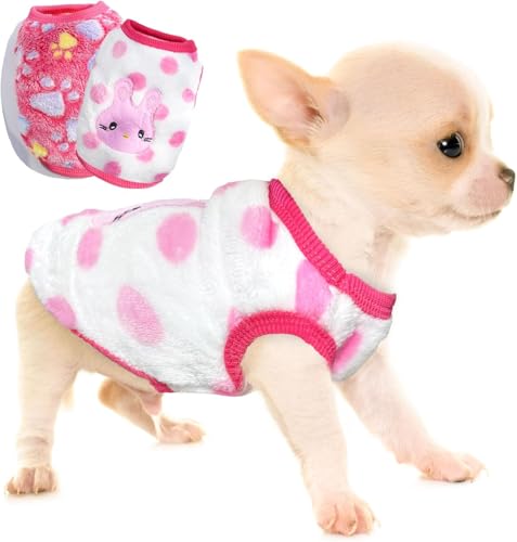 Chihuahua-Hundekleidung, für den Winter, Größe XS, Dackel, warmer Fleece-Pullover für kleine Neugeborene (Set B, Größe S (1,5–2 kg), 2 Stück von RETZLA