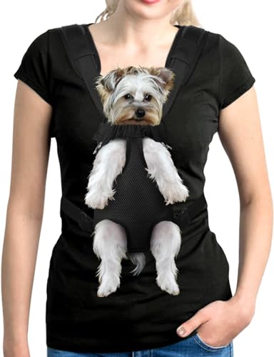 Puppy Sling Pet Dog Carrier Backpack Adjustable Dog Front Carrier, Legs Out Easy-Fit Dog Travel Backpack for Hiking Camping for Small Medium Dogs Cats and Rabbit (Small, 1 Pack) von RETZLA