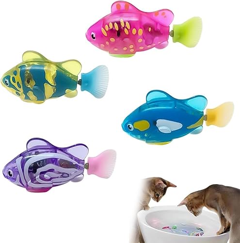 RETZLA Elektronischer Fisch für Haustiere, elektronisches Katzenspielzeug, LED-Licht, elektronischer Fisch, der im Wasser schwimmen kann, Katzenspielzeug, 4 Stück RETZLA Elektronischer Fisch für Haustiere, elektronisches Katzenspielzeug, LED-Licht, elektronischer Fisch, der im Wasser schwimmen kann, Katzenspielzeug, 4 Stück von RETZLA