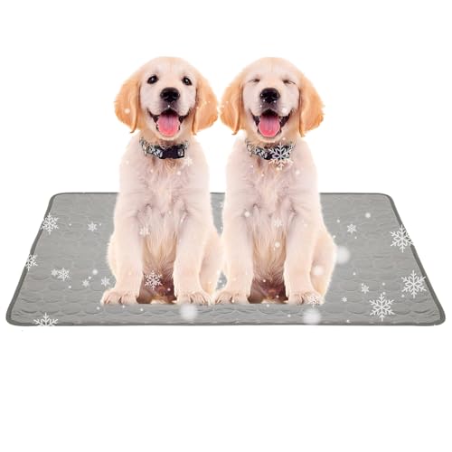RETZLA Selbstkühlende Hundebett-Matten, Kühlkissen für Hunde und Katzen, bequeme Kühlmatte für Haustiere (Grau, 70 x 55 cm) von RETZLA
