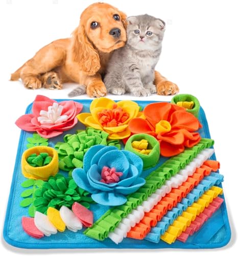 Schnüffelmatte für Hunde, Langsame Fütterungsmatte für kleine Haustiere, Katzen & Kaninchen, Stressabbau & Trainingshilfe, Stimuliert die Futtersuche Ihres Haustieres (Blau) von RETZLA