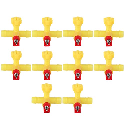 10 Pack automatische Hühnerfutternippel | Robustes Plastik- und Metalltrinkgerät für Geflügel/Enten/Wachtel | Leck - Proof Water Saving Design von REXVTNS