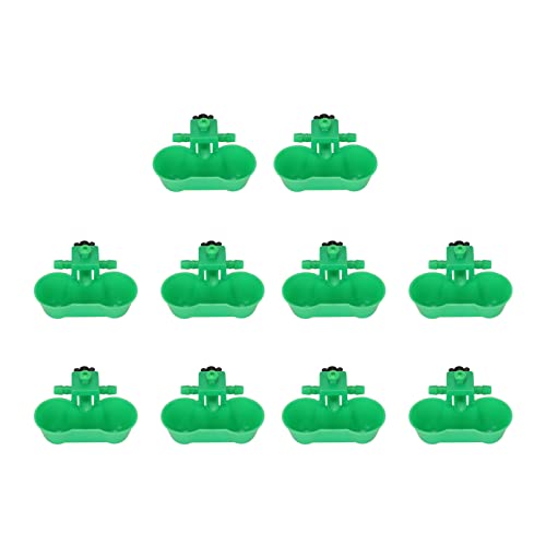10pcs Automatische Hühnertrinkbecher | Doppelschale Wasserversorgung für Hühner/Tauben/Geflügel | ABS -Kunststoff, Wasserspardesign | Einfache Installation von Bird Waterer von REXVTNS