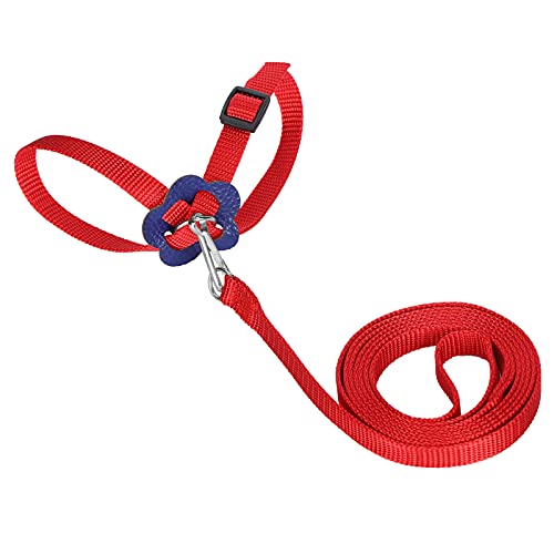 Adjustable Parrot Leash Harness | Nylon Protective - Bite Bird Harness for Outdoor Training | Soft & Secure Chest Strap for Small/Medium Birds | 47.2in Control Rope with Cushion (Red) von REXVTNS