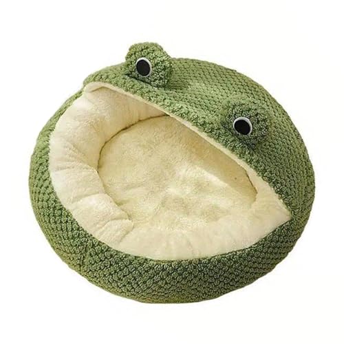 Amphibian Cat Bed Semi - Enclosed | Plush Pet Retreat for Small Dogs & Cats | Warm Bubble Fleece Cave with Non - Slip Bottom | Indoor Sleeping Bed for Winter / Autumn | 40cm & 50cm (M Semi-Enclosed) von REXVTNS
