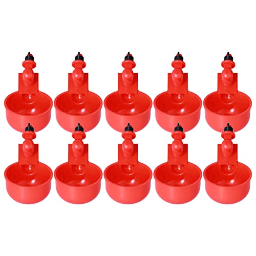 Automatic Chicken Waterer | Hanging Water Cups for Quail/Dove/Duck | Pet Birds Drinking Bowl | Strong Plastic, No Leak Design | 10 - Pack with Screws von REXVTNS