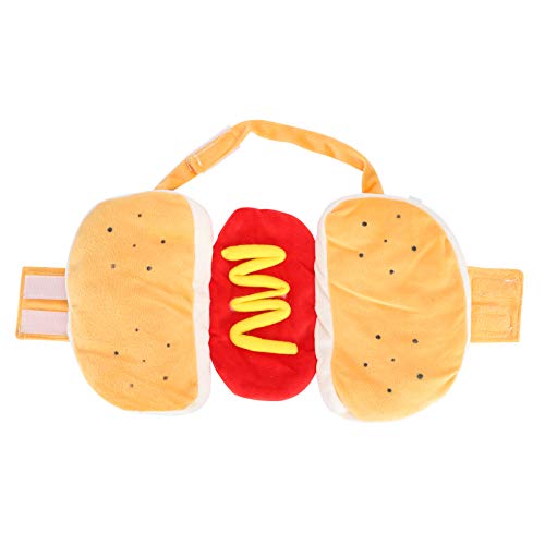 Baumwoll -Haustier Hot Dog Kleid | Gelbes Hamburgerkostüm für Hunde | Weiche und warme Hundekleidung | Hook & Loop Design | Größen s/m/l (S) von REXVTNS