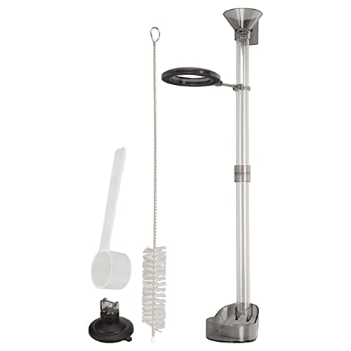 Fischgehäuse Fütterungsrohrschale | 2 In 1 Sanitär- und Hygiene -Feeder für Aquarium | ABS -Plastikfisch/Garnelenfutter mit Schüssel | Einstellbare Länge und 2 Fütterungsmethoden von REXVTNS
