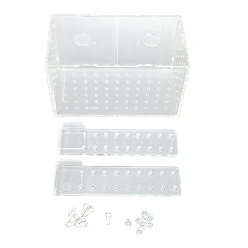 Fish Breeding Isolation Box | Transparent Acrylic Hatchery for Aquarium/Fish Container | Hook Installation with Adjustable Length | Escape - Proof Lid & Water Movement Holes (17 * 9 * 10CM) von REXVTNS