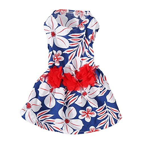 Floral Dog Dress for Small Dogs | Cute Princess Outfit for Pomeranian/Maltese | Breathable Polyester for Weddings/Parties (M) von REXVTNS