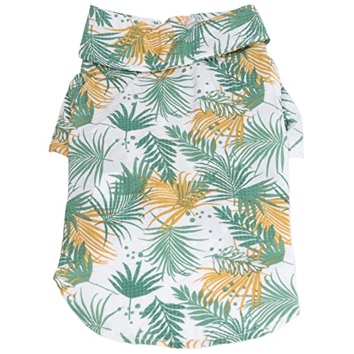 Hawaiian Pet Shirt for Dogs & Cats | Soft Cotton Summer T - Shirt with Vibrant Prints | Beach/Travel/Photo Outfit | Easy Button Closure for Small & Medium Pets (M) von REXVTNS