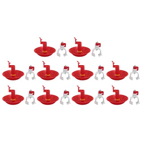 Hühnerwassernippeltrinker | 10 PCs Automatisches Wasserversystem für Hühner/Tauben/Wachteln | ABS -Plastikfutterhäuschen für Farmen/Gärten/Gewächshäuser von REXVTNS