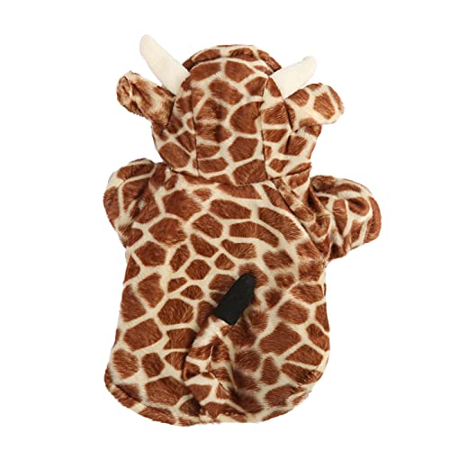 Hunde Hoodie Winterjacke | Niedliches Giraffe -Design für kleine Hunde/Katzen | Warmer Plüschmantel mit locker Passform | Schutzhaar & Haut | Passt Chihuahua/Yorkie/Bulldogg (M) von REXVTNS