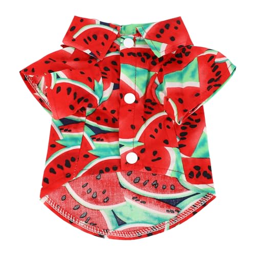 Hunde Sommerhemd | Haut - freundliches und atmungsaktives Polyester | Süßes Obstmuster Haustierkleidung für Frühling/Sommer | Maschinenwaschbar, kein Farbverlust (M) von REXVTNS