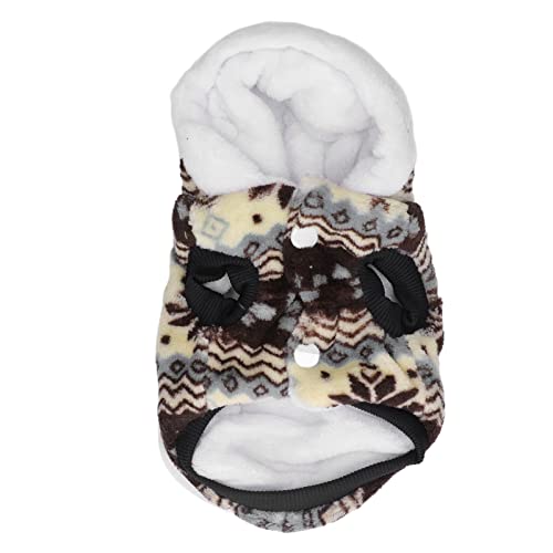 Hundeplüschhäuserjacke | Weicher und Warmer Winter -Hoodie für kleine/mittlere Hunde/Katzen | Leichter Haustiermantel mit Schnappknöpfen und Fuzzy Ball (XL) von REXVTNS