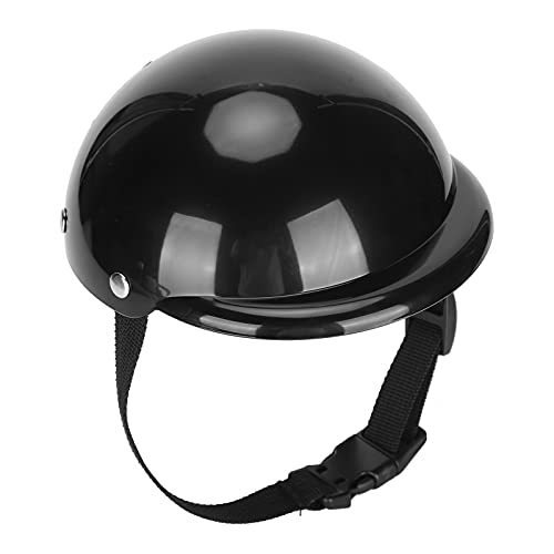 Pet Riding Helm für Hunde & Katzen | Einstellbarer Motorradhut mit weicher Schwammpolster | Schutzkappe für Radfahren/Motorrad/Gehen | ABS -Material, glänzendes schwarzes (M) von REXVTNS