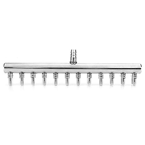 REXVTNS 12 - Way Aquarium Gas Distribution Control Valve | Stainless Steel Water Tank Regulator | 4mm / 0.16in Tube Connector for Multiple Gas Pumps/Bubblers / CO2 Systems | Strong 23cm REXVTNS 12 - Way Aquarium Gas Distribution Control Valve | Stainless Steel Water Tank Regulator | 4mm / 0.16in Tube Connector for Multiple Gas Pumps/Bubblers / CO2 Systems | Strong 23cm von REXVTNS