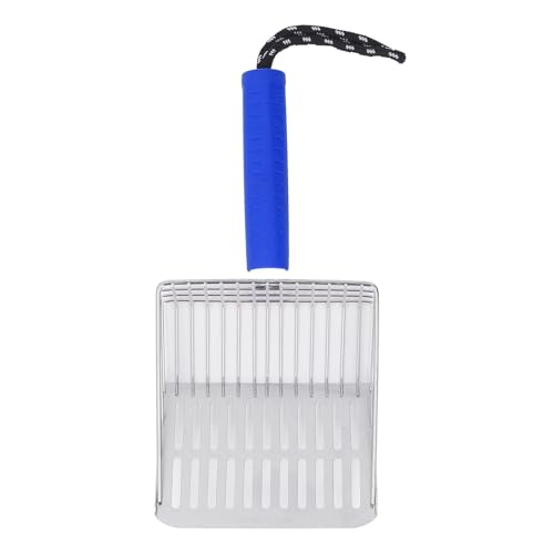 REXVTNS 304 Stainless Steel Cat Litter Scoop | Removable Handle & Quick Filtration | Litter Box Scooper for Cats/Gardening/Beach | Sturdy & Non - Tarnishing (Blue) von REXVTNS