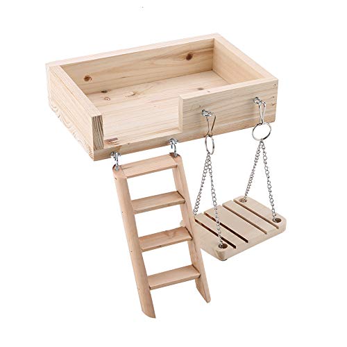 REXVTNS 3Pcs Wooden Hamster Toys Set | Crawling Ladder & Swing Platform for Small Pets | Exercise & Fun Accessories for Dwarf Hamsters/Small Rodents/Gerbils | Untreated Pine Wood, Easy REXVTNS 3Pcs Wooden Hamster Toys Set | Crawling Ladder & Swing Platform for Small Pets | Exercise & Fun Accessories for Dwarf Hamsters/Small Rodents/Gerbils | Untreated Pine Wood, Easy von REXVTNS