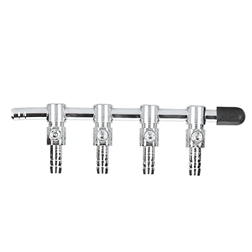 REXVTNS Aquarium Flow Control Valve | Stainless Steel Fish Container Accessories | 2/4 / 5 - Head Oxygen Regulator for Aquariums/Fish Containers | Manual Adjustable 0 - Full Flow (4 Heads) von REXVTNS