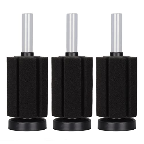 REXVTNS Aquarium Sponge Filtration System | Quiet Biological Sponge Filtration for Betta Fry/Shrimp/Small Fish | 6 Vertical Stripes Design | 3 Pack with Oxygen Tubes von REXVTNS