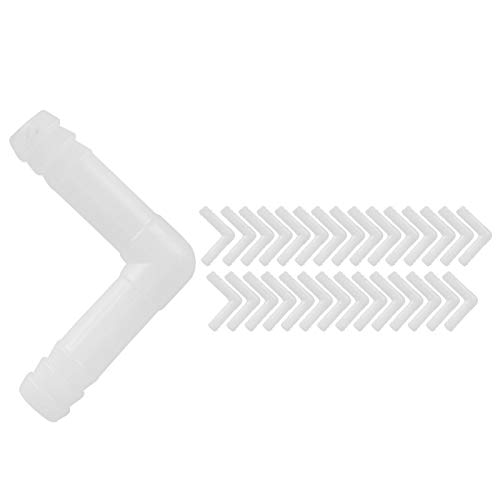 REXVTNS Aquarium -Ventil -Stecker Kit | 30pcs 8 / 4mm Straight/L - Form / 3 Wege Plastikrohrbeschläge | Sichern Sie Fischtankzubehör für Gas- und Flüssigkeitsrohre (8mm Elbow) von REXVTNS
