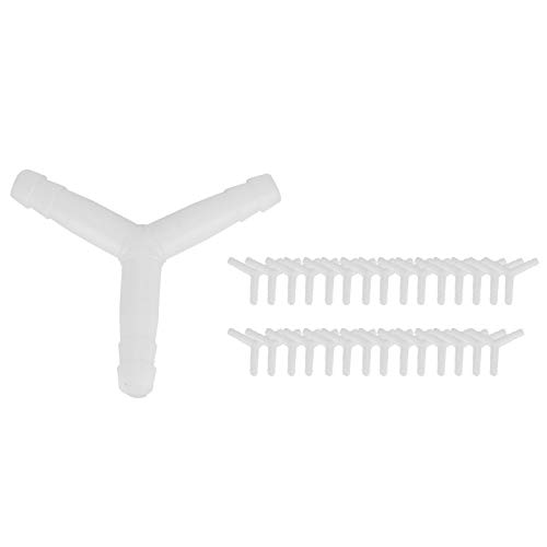REXVTNS Aquarium -Ventil -Stecker Kit | 30pcs 8 / 4mm Straight/L - Form / 3 Wege Plastikrohrbeschläge | Sichern Sie Fischtankzubehör für Gas- und Flüssigkeitsrohre (8mm Tee) von REXVTNS