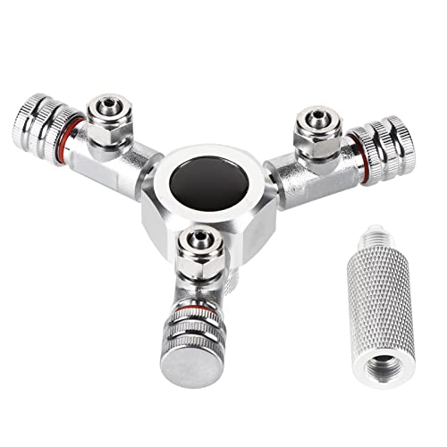 REXVTNS CO2 Splitter Valve for Aquarium | 2 - Way / 3 - Way Distributor with Accurate Needle Valve | High - Grade Aluminum Alloy Fish Container Regulator | Protection - Oxidation Proof & (3 in 1) von REXVTNS