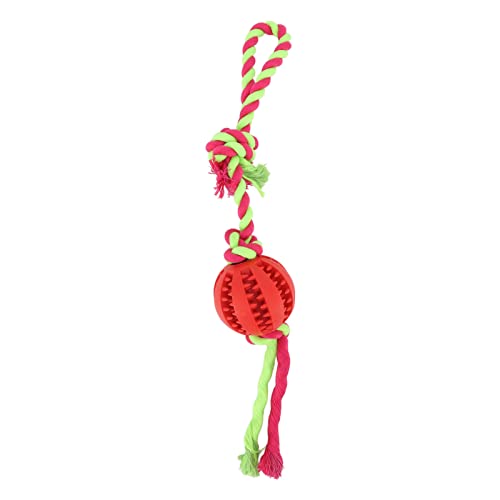 REXVTNS Dog Puzzle Teething Toy | Bite Strong Training Treats Ball | Refillable Chew Toy for Puppies/Small & Medium Dogs | Safe Rubber, Plaque Control (Red) von REXVTNS