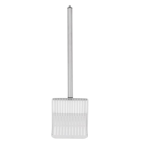 REXVTNS Edelstahlkatze Katzentruss Scoop | Langes Griff & Splash - Managed Design for Easy Care | Starker Kitty Poop Scooper/Chicken KOT Schaufel | 304 Metallsifter mit ergonomischem (Black) von REXVTNS