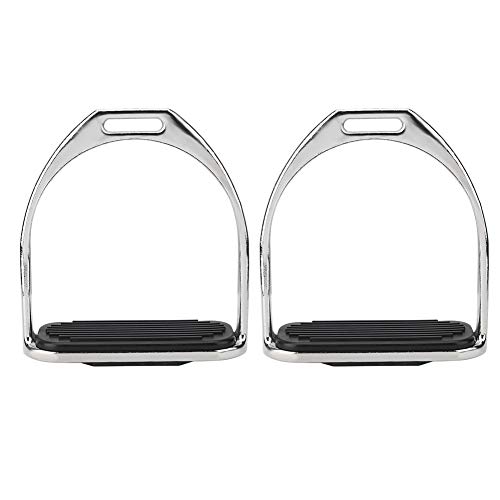 REXVTNS Equestrian Stirrups with Black Rubber Mat | 300kg Load Capacity & Secure Grip Design | Plated Iron Horse Riding Stirrups for Protection/Comfort/Stability | 880g Pair von REXVTNS
