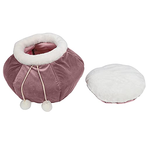 REXVTNS Faltbarer Haustierfisch Schlafbett | Warm & weicher Korbform Ruhebett für Katzen/kleine Hunde | Kompaktes Design für Tages- und Nachtgebrauch | Stabiles Stoffmaterial, 19,4oz (Pink Purple) von REXVTNS
